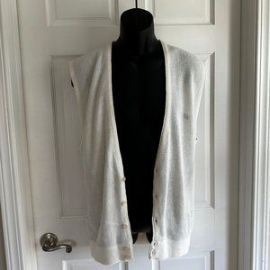 CHRISTIAN DIOR Men’s Orlon Acrylic Button-Down Vest Off-White Size XL EUC